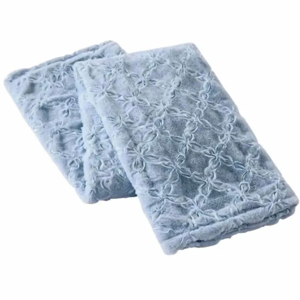 Teen Home Blue Bow Throw Blanket 50x60 Plush Faux Fur Coquette Target NWT